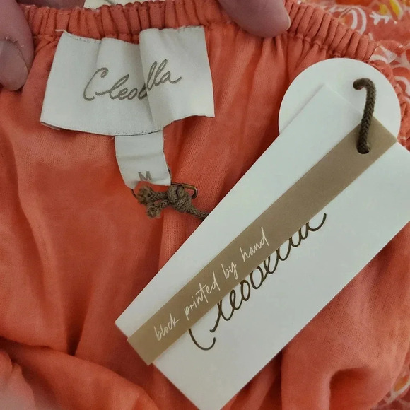 NWT Cleobella Womens Medium Blossom Print Violet Midi Boho Off Shoulder Dress - Picture 10 of 10